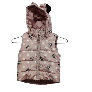 CHALECO NYLON ROSADO MINNIE CAPUCHA H&M 12-18 M MCH