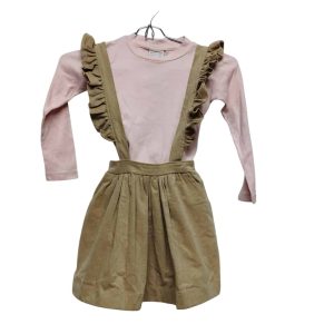POLLERA PANA BEIGE CON TIRADORES SISTER'S CROWN T 2  NUEVA