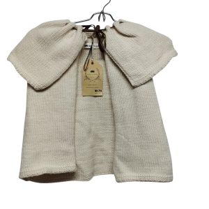 CHALECO LANA CREMITA CUELLO CINTA MARRON SISTER'S CROWN T 10-12 NUEVO