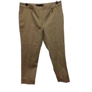 PANTALON GABARDINA BEIGE CIERRE DORADO  ZARA T 42