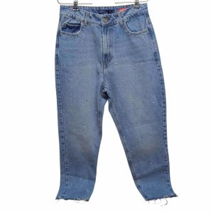 JEAN ANCHO CELESTE PIEDRITAS BLUESTEEL T 42