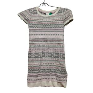 VESTIDO LANILLA GRIS BLANCO ROSADO H&M T5/6