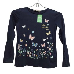 REMERA ALG AZUL MARIPOSAS H&M T 6-8