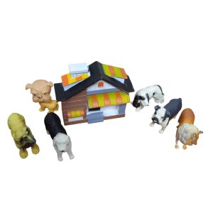 ESTABLO CASITA CON 6 ANIMALES