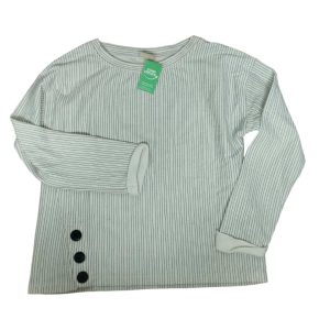 REMERA ALG BCO RAYITAS GRIS 3 BOTONES ZARA T 10