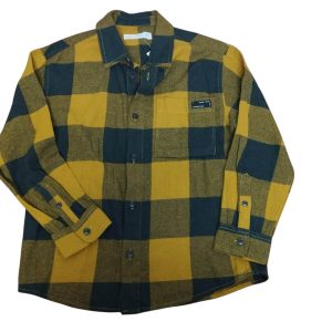 CAMISA FRANELA CUADROS AMARILLO NEGRO ZARA T 8