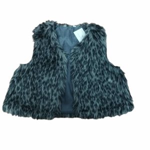 CHALECO PELUDITO GRIS NEGRO T 2/4 APROX
