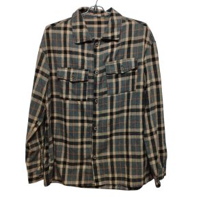CAMISA FRANELA CUADROS BEOGE NEGRO GRIS NARANJA URBAN BLUES T M AP