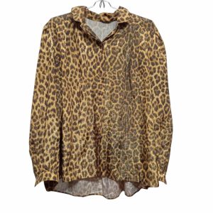 CAMISA SATEN ANIMAL PRINT AMARILLO VERDE TL