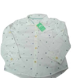 CAMISA BCA PAJAROS AZULES ZARA T 3-4