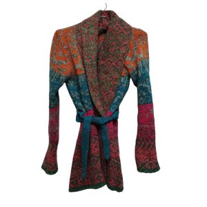 SACO LARGO LANA MULTICOLOR ROSADO CELESTE NARANJA TS AP FR