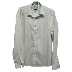 CAMISA BCA PUNTITOS DIBUJOS EN LILA MISTRAL T L