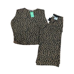 CONJ.BUZO PANTALON LANILLA MARRON ANIMAL PRINT H&M T4/6