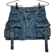POLLERA JEAN CARGO CINTAS COMO QUIERES T 26 APROX 14 AP