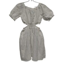 VESTIDO BLANCO BRODERIE CALADITO ABIERTO CINTURA ZARA T10