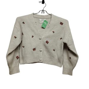 SACO LANA CREMITA FLORES BORDADAS ZARA T 7 DET BOTON