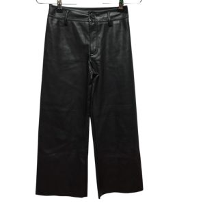 PANTALON CUERINA NEGRO ZARA T 9