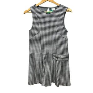 VESTIDO LANILLA BCO NEGRO S MANGAS TABLAS HEBILLAS ZARA T 13-14
