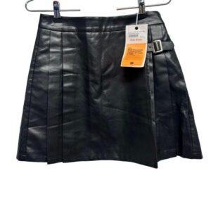 POLLERA CUERINA NEGRA TABLAS HEBILLA MIELE KHOLER T M NUEVA