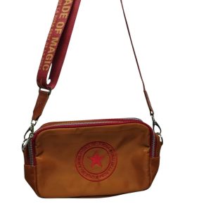 CARTERA NARANJA ROJO CRUZ DE LA ROSA