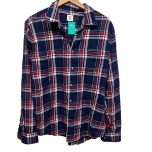 CAMISA VIYELA CUADROS AZUL BCO ROJO BAS T L