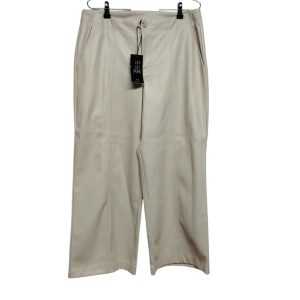 PANTALON ANCHO CUERINA CREMITA INDIAN T44 NUEVO