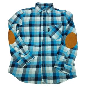 CAMISA FRANELA CUADROS AZUL BCO GRIS NEGRO MOTOR OIL T 8