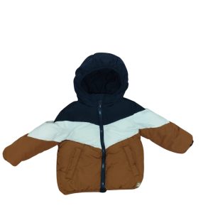 CAMPERA INFLADA NYLON FORRO POLAR AZUL BCO MARRON ZARA T 12-14 M