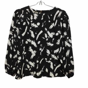 BLUSA TELA NEGRA BCO CIERRE ESPALDA FRUNCE CENARIUM T M