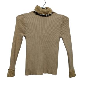 POLERA LANA BEIGE CUELLO Y PUÑOS TUL DEAR DEER T 6/8 AP