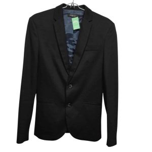 SACO DE TRAJE NEGRO ALGODON ZARA TS