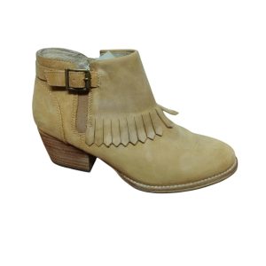 BOTAS BAJAS BEIGE FLECOS HEBILLA ELASTICO CAT T38
