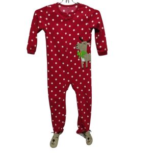 PIJAMA MICROPOLAR CON PIE ROJO LUNARES BCOS RENO CARTERS T 4 FR