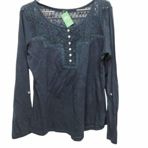 REMERA ALG AZUL CON BRODERIE BOTONCITOS ET CORTADA TL AP