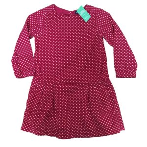 VESTIDO PANA ROJO CORAZONES BCOS GAP T 4