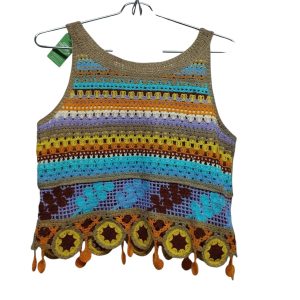 CHALECO LANA MULTICOLOR FLECOS T M AP