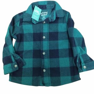 CAMISA POLAR CUADROS VERDE NEGRO JUMPING BEANS T 18M