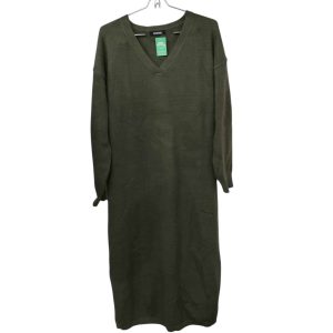 VESTIDO LANA VERDE ESC EN V TAJOS BTFBM T L AP