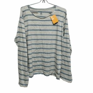 REMERA ALG GRIS RAYAS CELESTE BAS T 16 NUEVA
