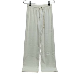 PANTALON PLUSH TIPO PANA CON PIOLA BLANCO TALLE UNICO