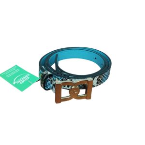 CINTO CELESTE MARRON HEBILLA DORADA TORTUGUITA CARPISA