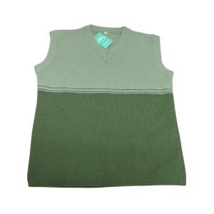 CHALECO DE LANA VERDE DOS TONOS T8 SIN MARCA