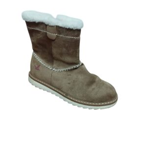 BOTAS GAMUZA MARRON BCO BORDE PELUDITO SANTA BARBARA T 35