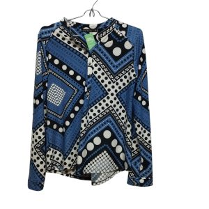 BLUSA AZUL BCO CELESTE BOTONES METAL CIRCULOS CORTELLE T M