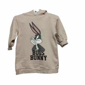 BUZO CON CAPUCHA LARGO ROSADO BUGGS BUNNY ZARA T6