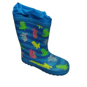 BOTAS LLUVIA AZUL RAYAS DINOSAURIOS CROCO T32