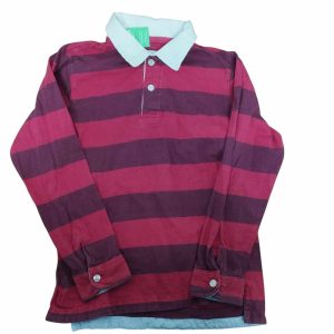 REMERA ROJA FRANJAS ROJO CUELLO BLANCO BOT BAS T10 DEC