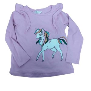 REMERA ROSADA VOLADO UNICORNIO H&M T4/6