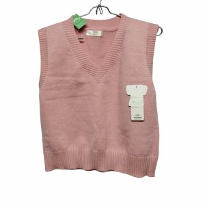 CHALECO LANA ROSADO ESCOTE V NOURA TM/L