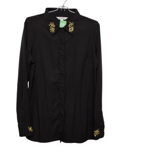 CAMISA GASA NEGRO FLORES BORDADAS LOLITA TL
